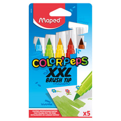 Maped Color Peps Felt Tip Jumbo Brush Tip 5 Colors MD-844705
