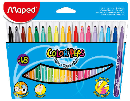 Maped Color Peps Felt Tip 18 Colors Box MD-845021