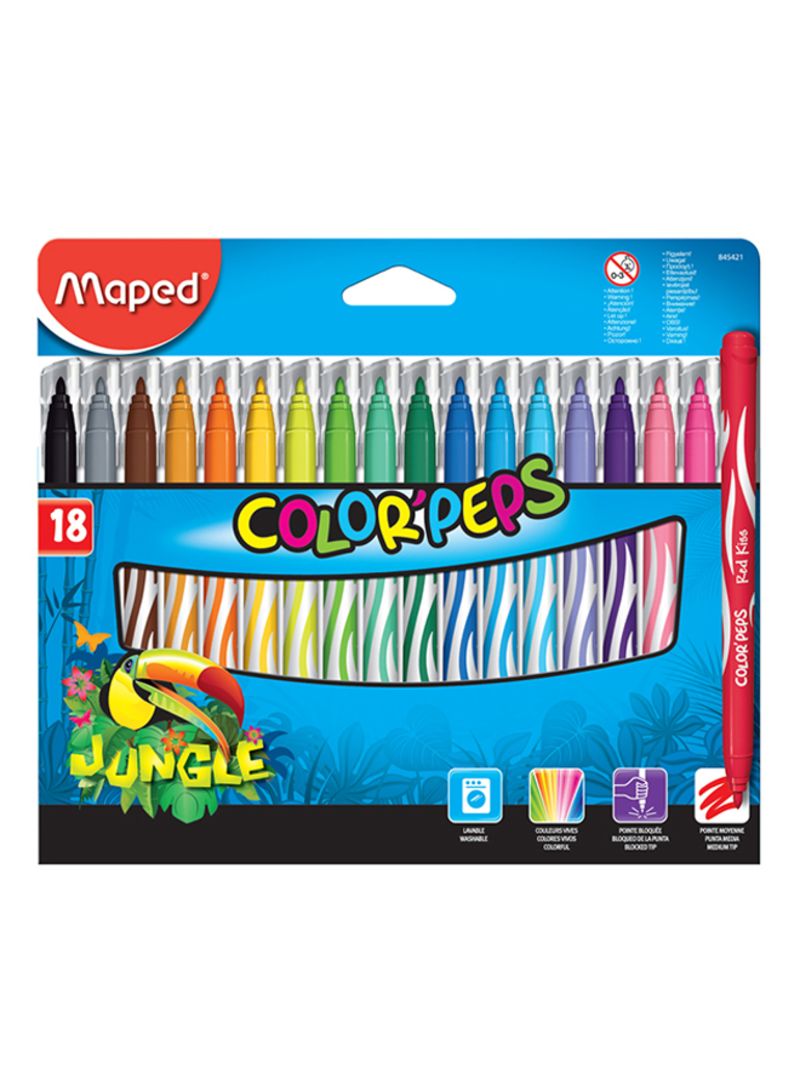 Maped Color Peps Felttip Jungle18 Colors MD-845421