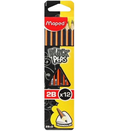 Maped Black Peps 12X 2B Pencil Box MD-850022