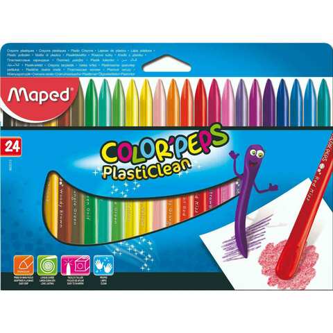 Maped Color Peps Plasticlean Crayon 24 Colors MD-862013