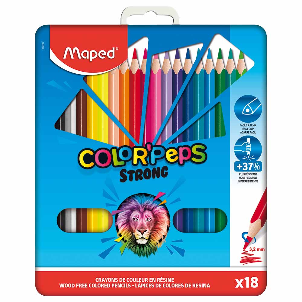 Maped Colors Pencils Strong Metal Box 18 Colors MD-862715