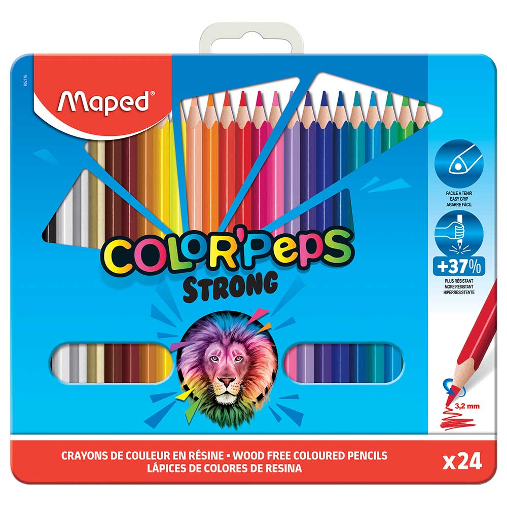 Maped Colors Pencils Strong Metal Box 24 Colors MD-862716