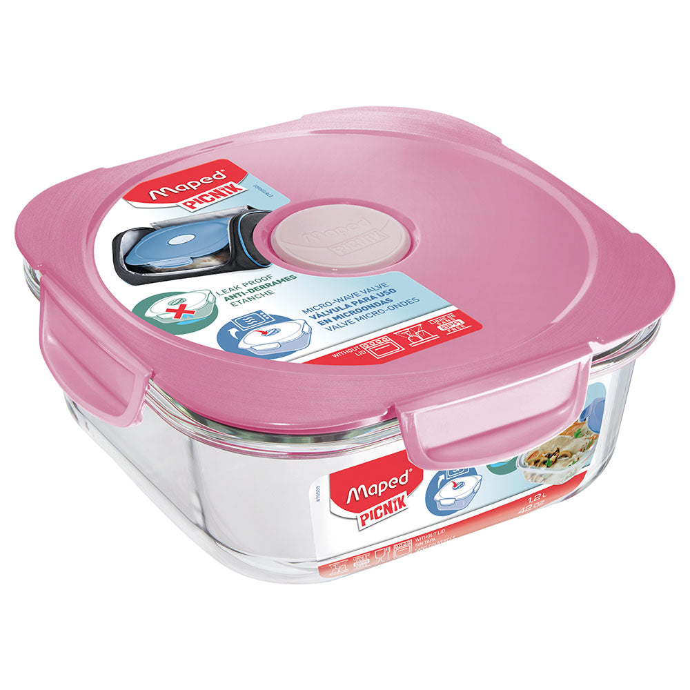 Maped Picnik Adult Lunch Box Glass Tender Rose MD-870501