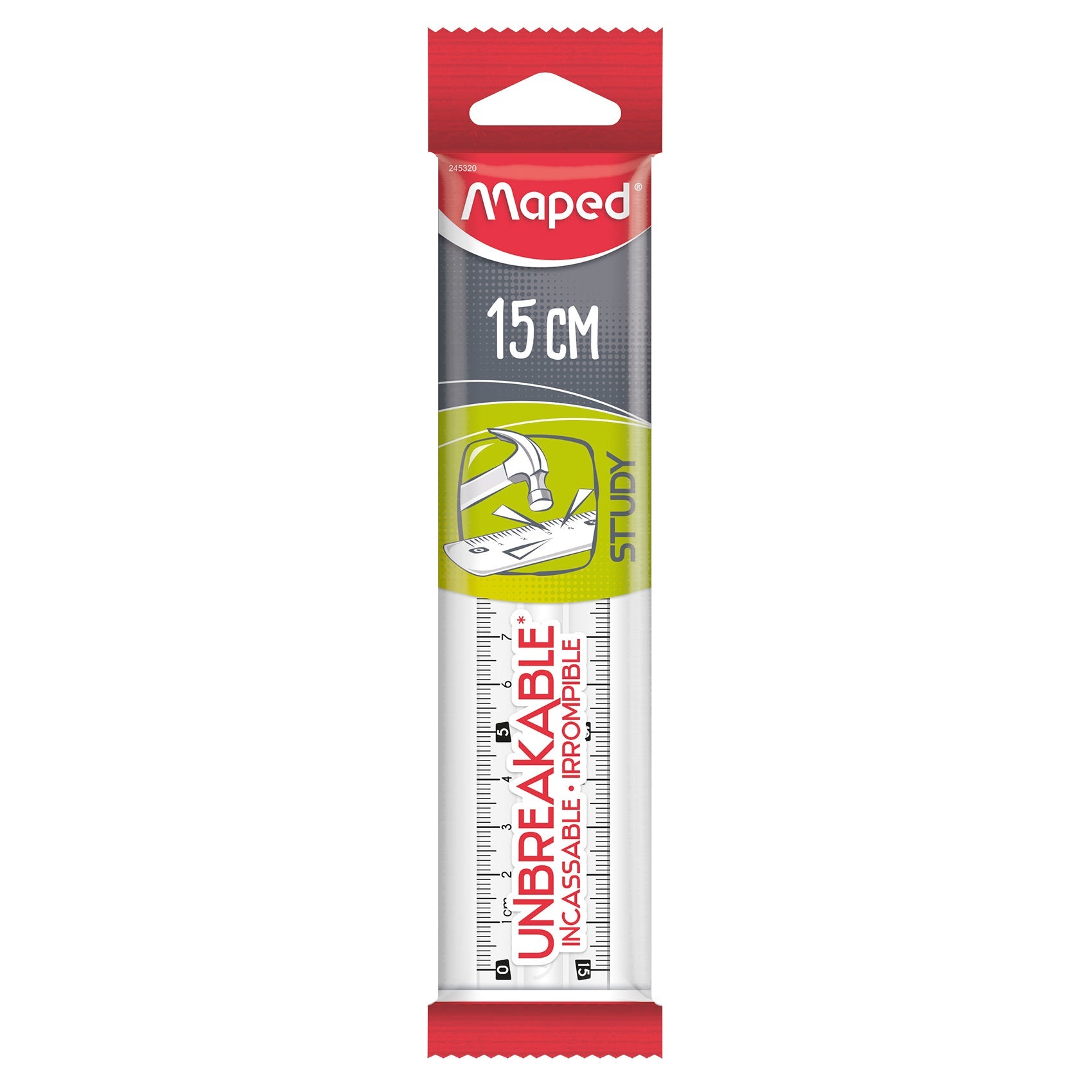 Maped, Ruler Study Unbreakable 15CM Clear MD-245320