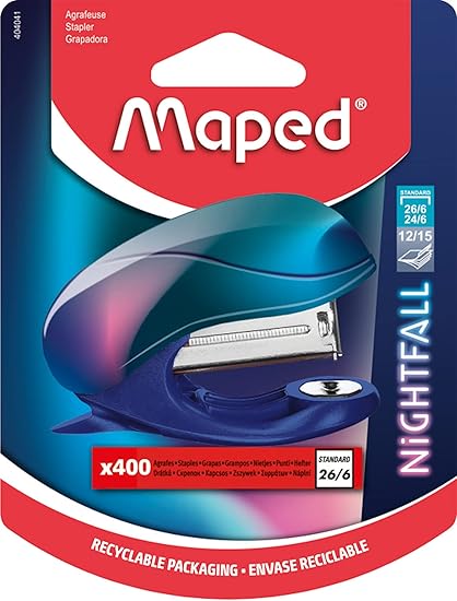 Maped, Stapler Mini 26/6+Staples Nightfall Bls MD-404041