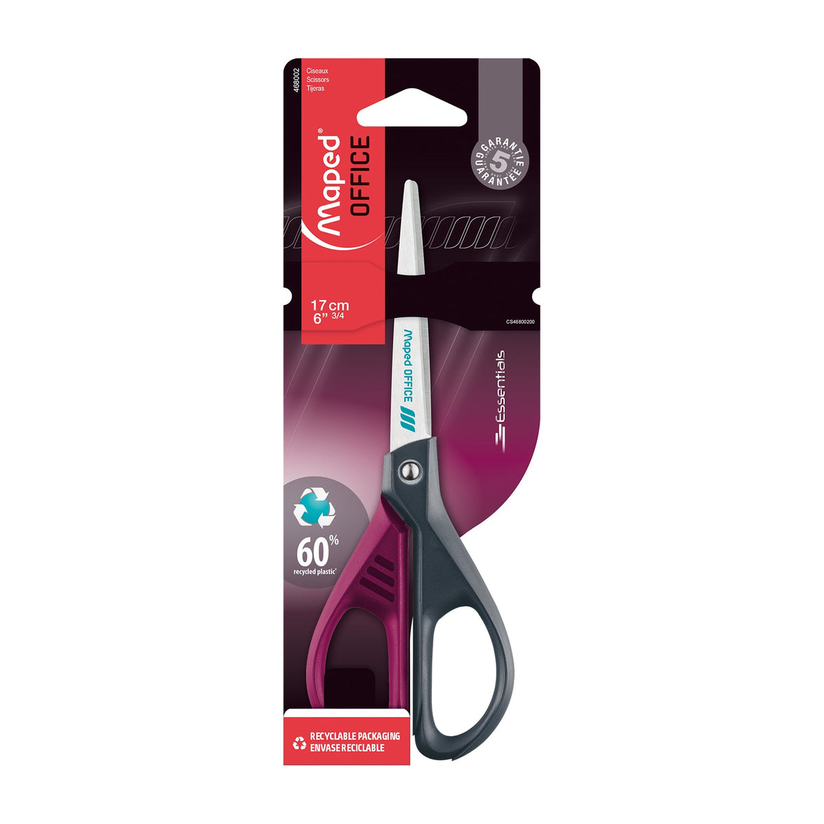Maped, Scissor 17cm Essentials Deco Bls MD-468002