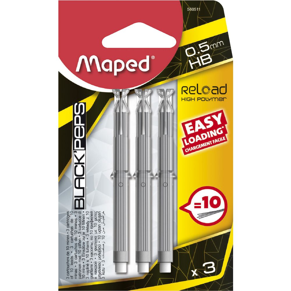 Maped, BlackPeps Reload LeadCartr 0.5mm Bls=3 MD-560511