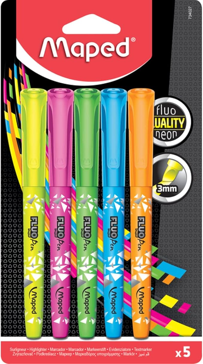 Maped, Fluo Peps Highlighter Pens PAC=5Color MD-734027-N