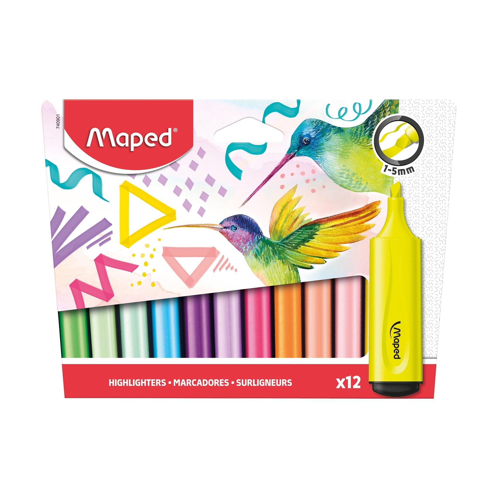 Maped, Highlighter Fluopeps Classic Pac=12Clr MD-740901