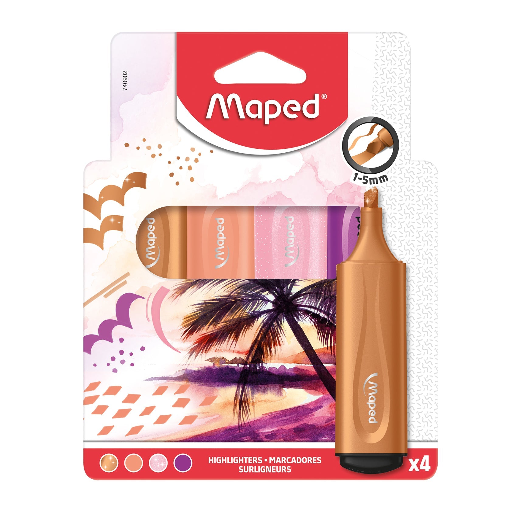 Maped, Highlighter FluoPeps Sunset PAC=4col MD-740923