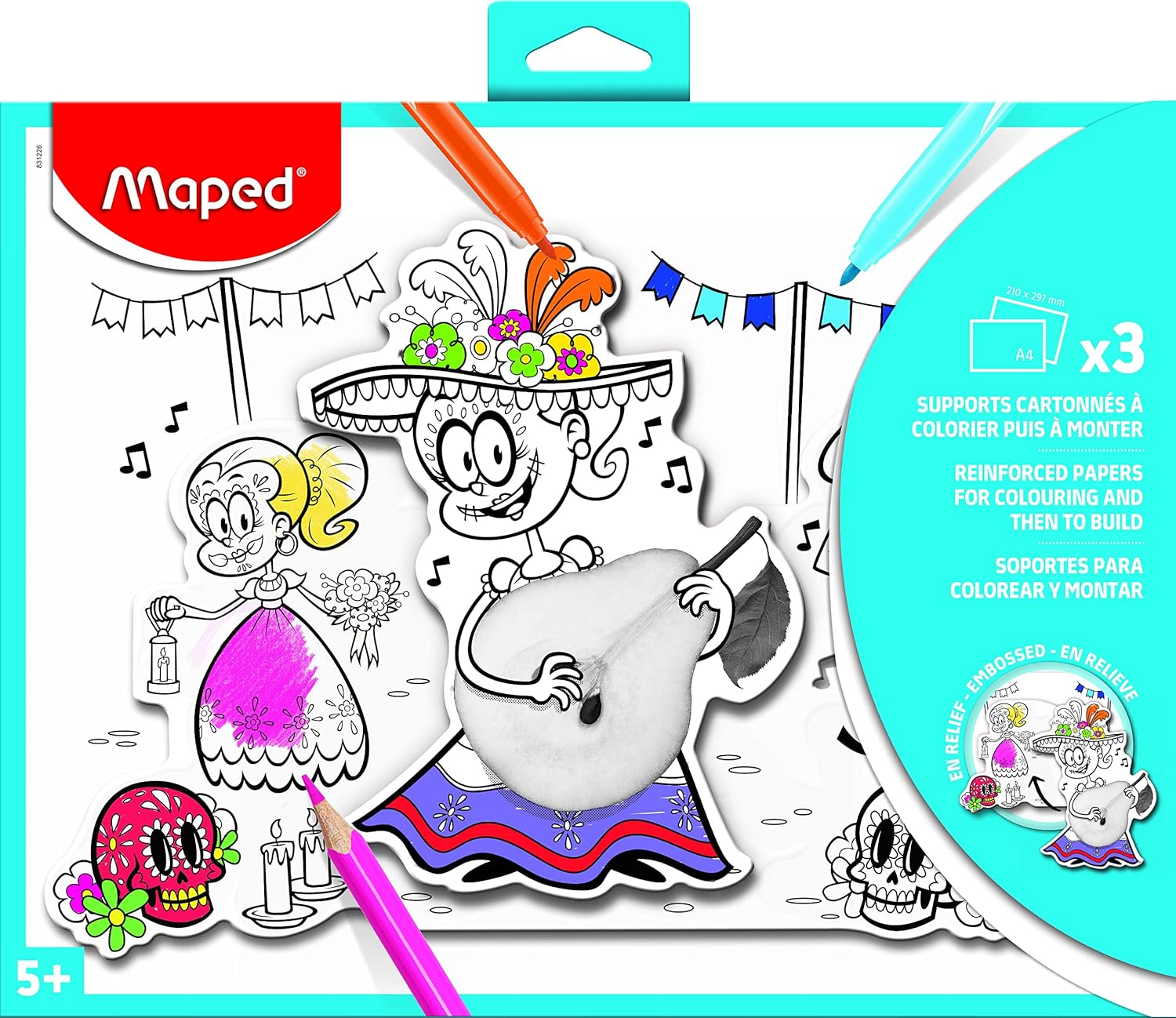 Maped, Photo Colouring 3D Support 3 Pcs MD-831226