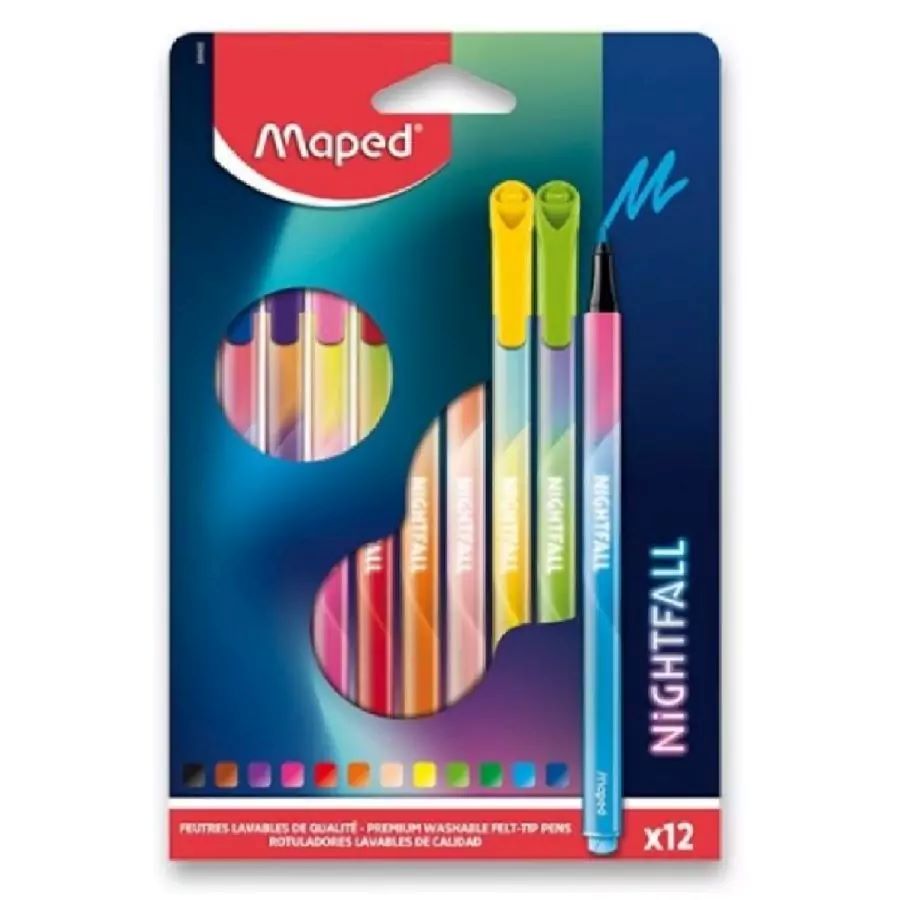 Maped, Felt Tip Pens Nightfall 12 Col MD-844400