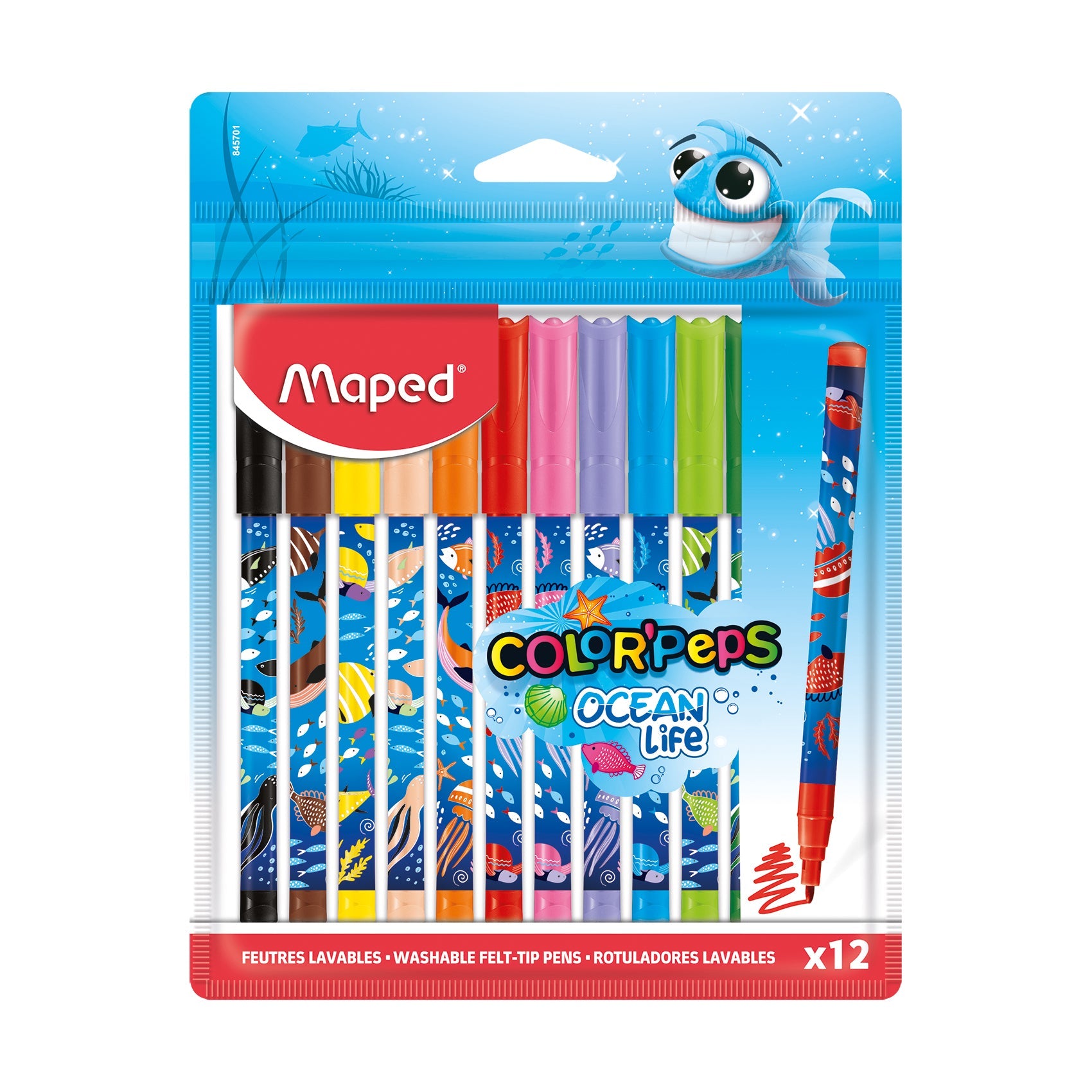 Maped, Color Peps FeltTip Ocean Deco 12 Color MD-845701