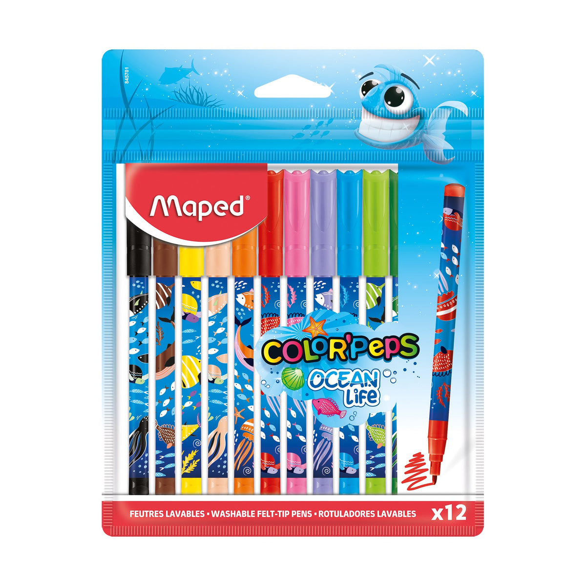 Maped, Color Peps FeltTip Ocean Deco 12 Color MD-845701