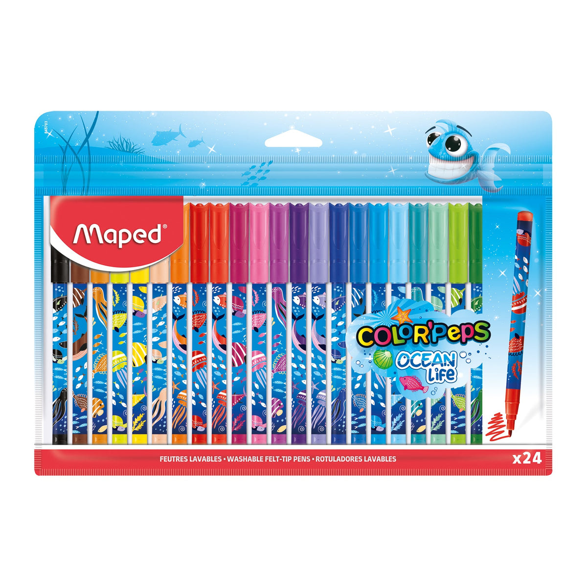 Maped, Color Peps FeltTip Ocean Deco 24 Color MD-845703