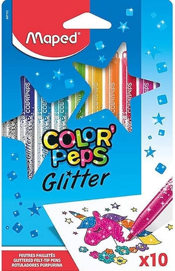 Maped, Felt Tip Pens glitter 10 Colors MD-847110