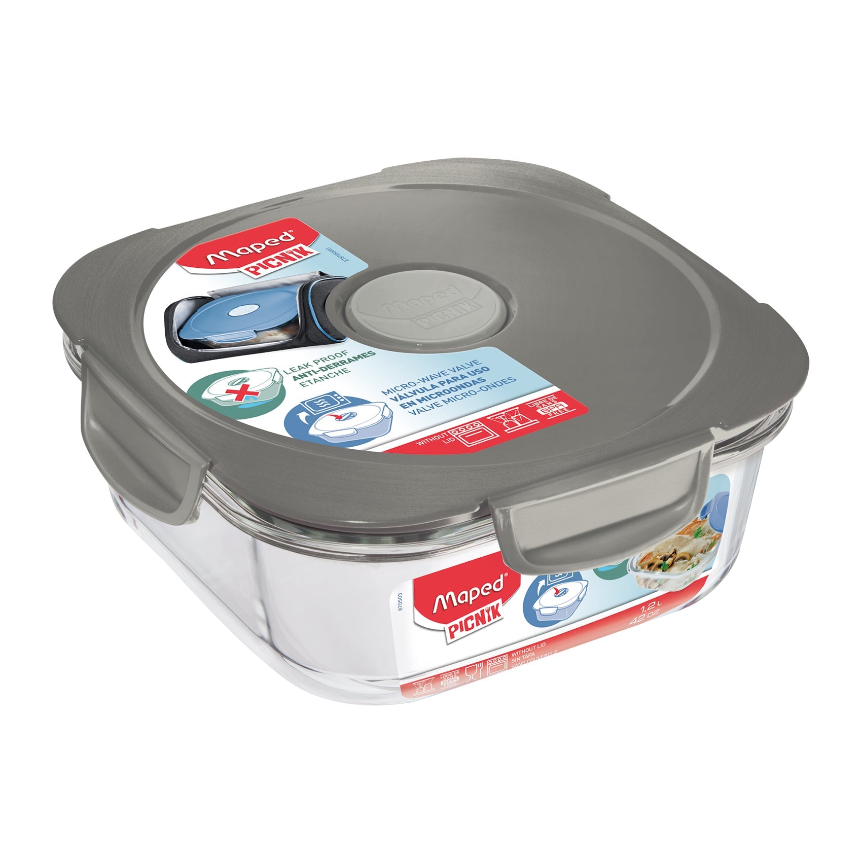 Maped, Picnik Adult Lunch Box Glass Grey MD-870505