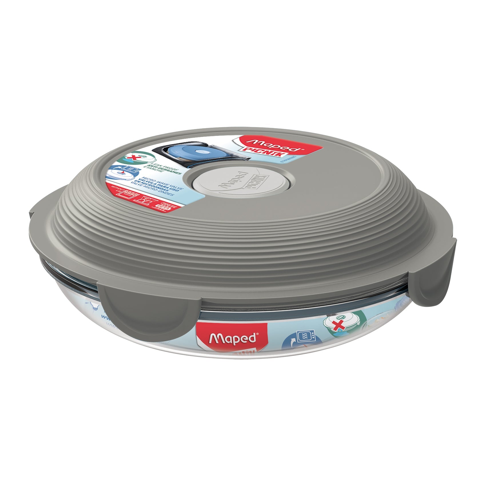 Maped, Picnik Adult Lunch Plate Glass Grey MD-870605