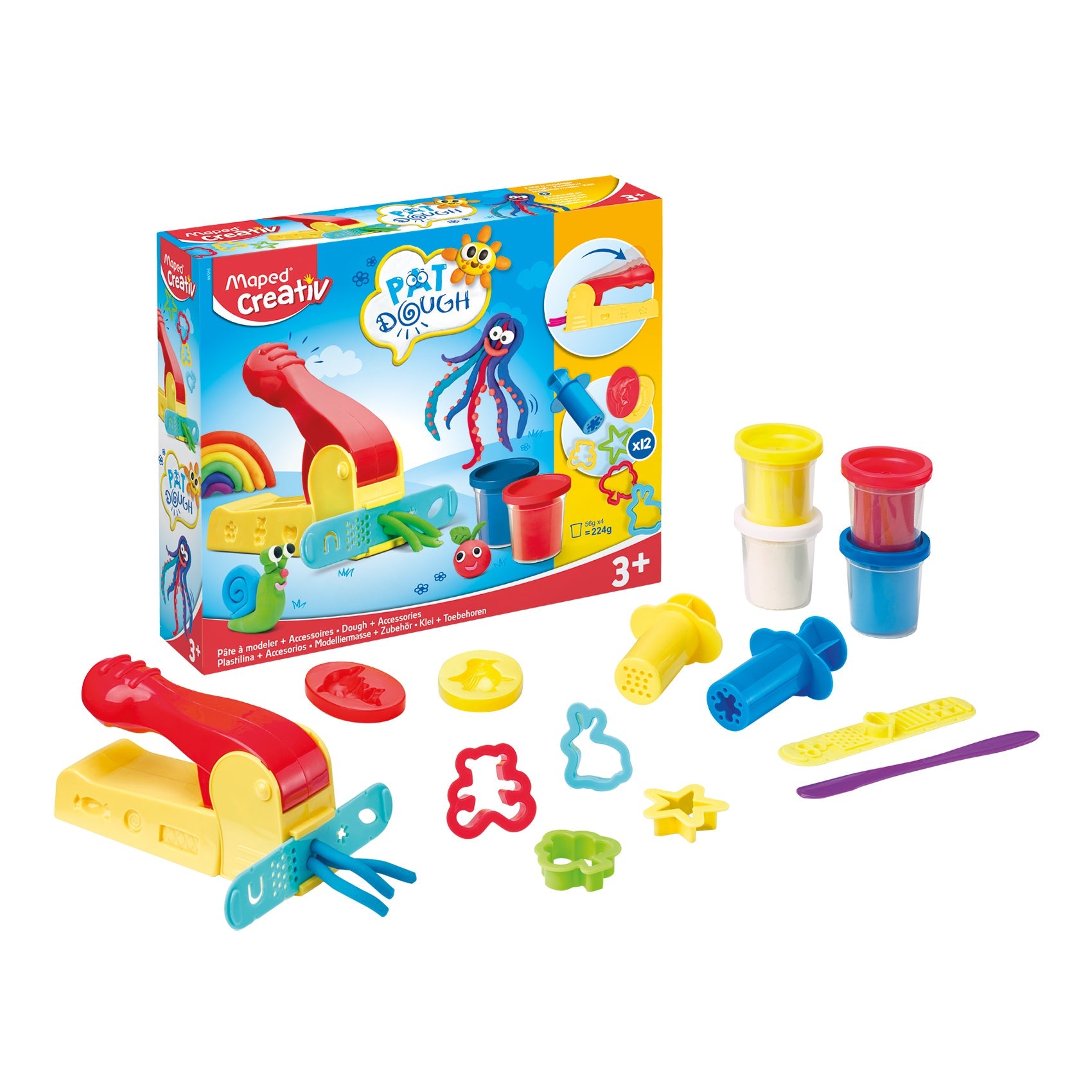 Maped, Creativ Modelling Dough 4 Colors+12 Accs MD-907215