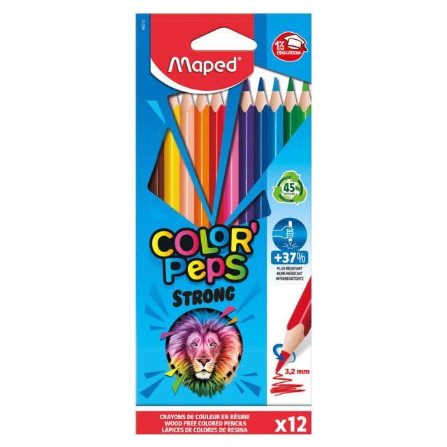 Maped, Color Pencils Strong 12 colors 2+1 Pac MDP-VP-131