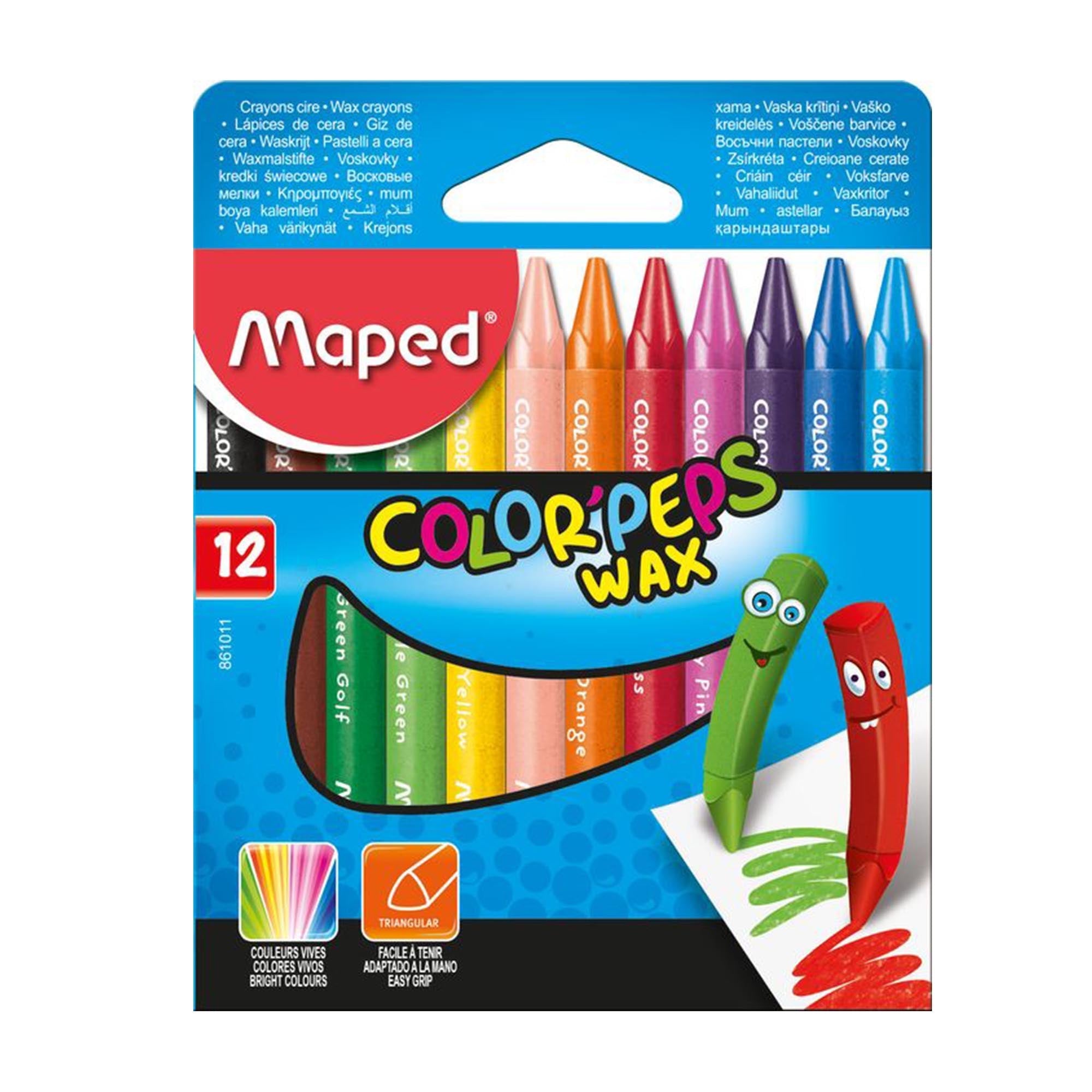 Maped, Color Peps Wax Crayons 12 Col 2+1 Pac MDP-VP-134