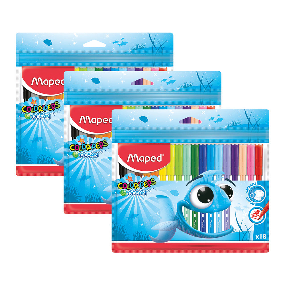 Maped, Color Peps FeltTip Ocean 18 Clr 2+1 Pac MDP-VP-137