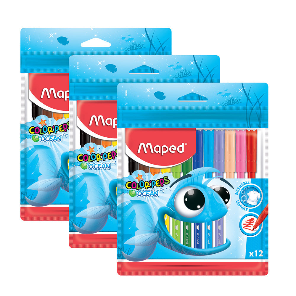 Maped, Color Peps FeltTip Ocean 12 Clr 2+1 Pac MDP-VP-138