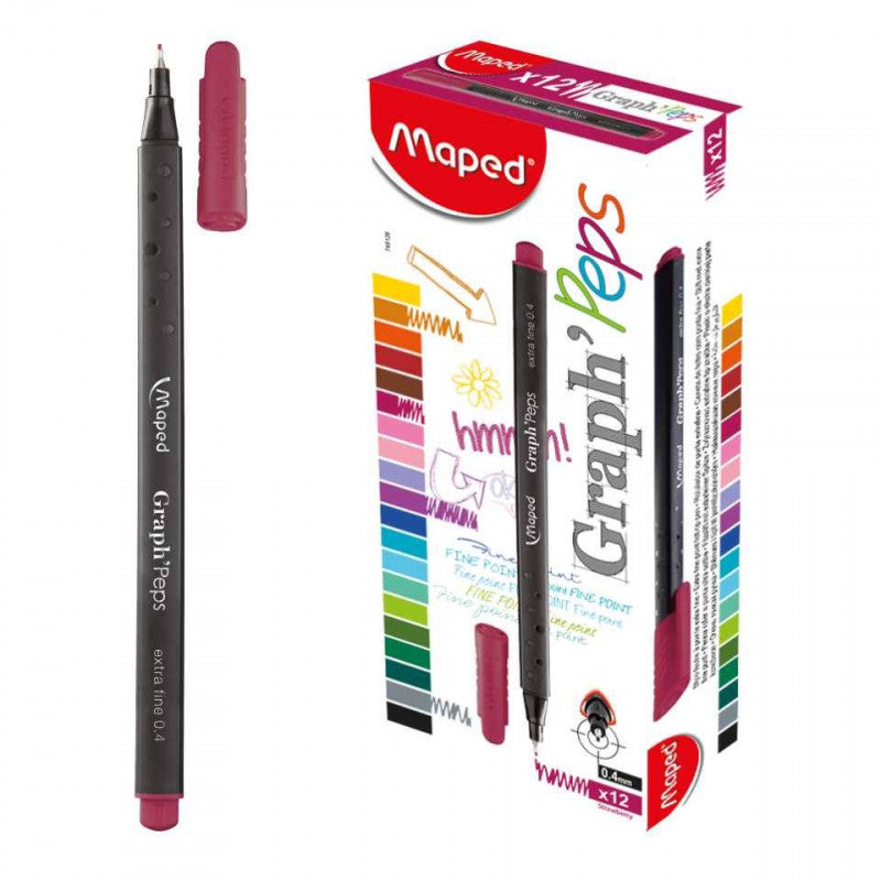 Maped Graph Peps Fineliner Strawberry Box 12 MD-749126