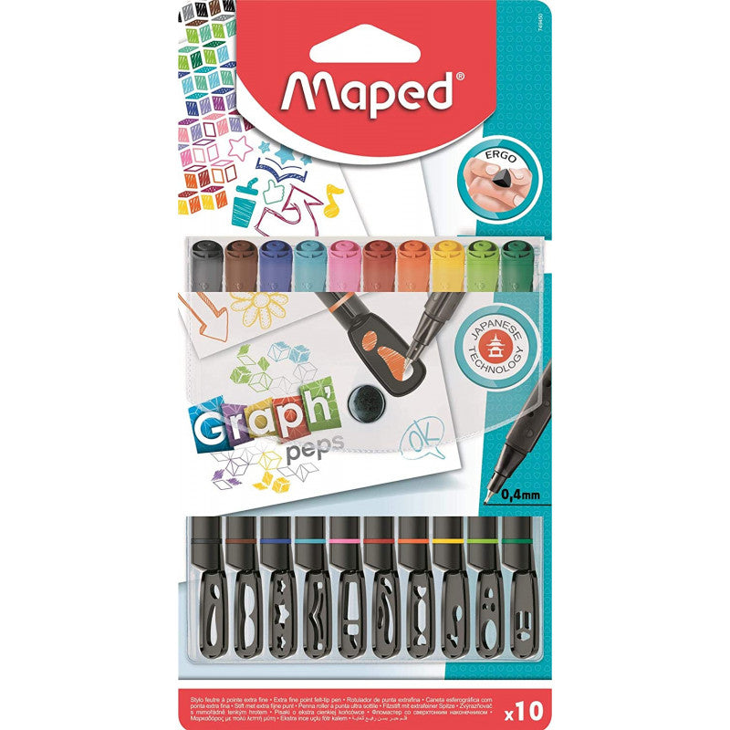 Maped Graph Mania Fineliner Pouch 10 Colors MD-749450