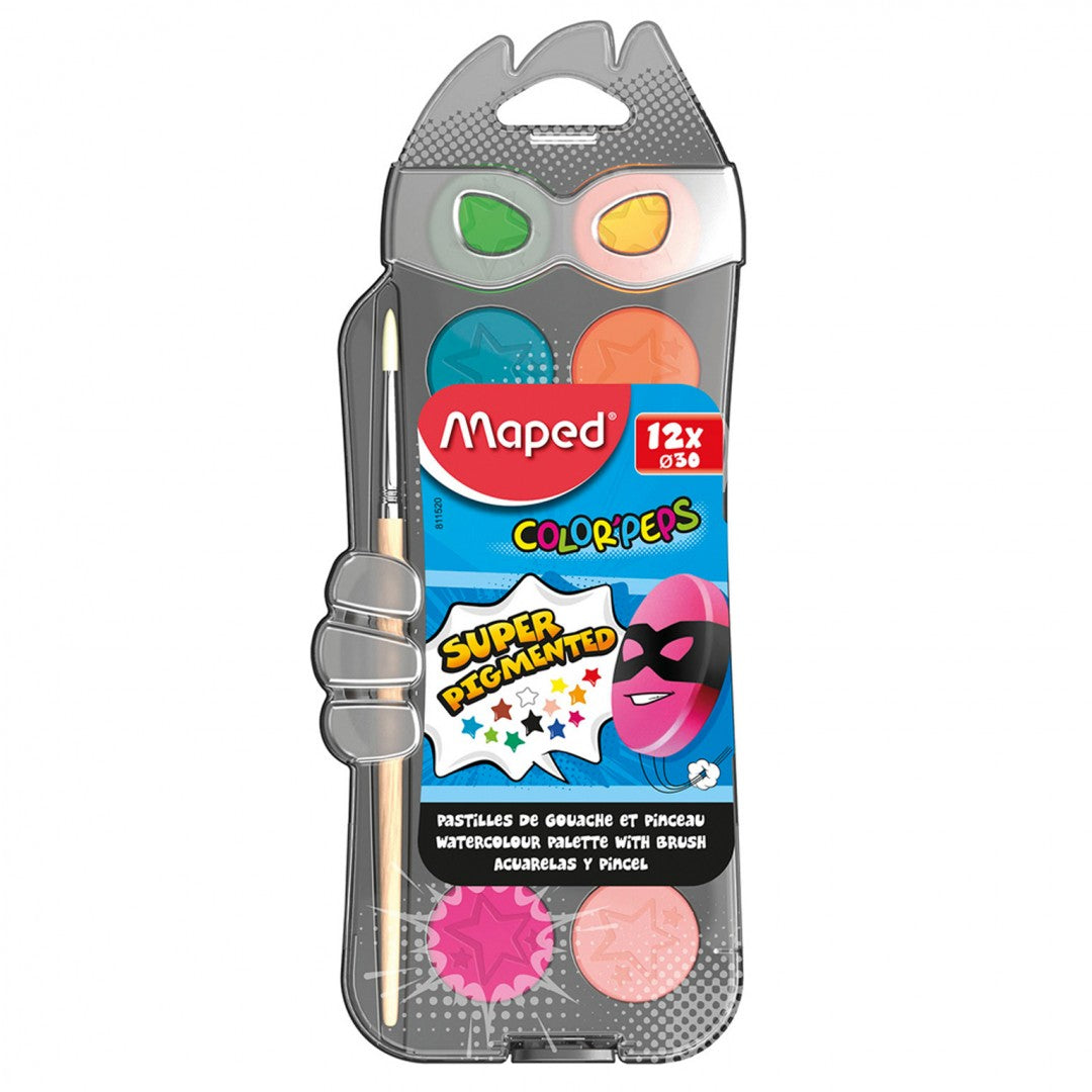 Maped Color Peps Water Colors 30 Mm X 12 Colors MD-811520