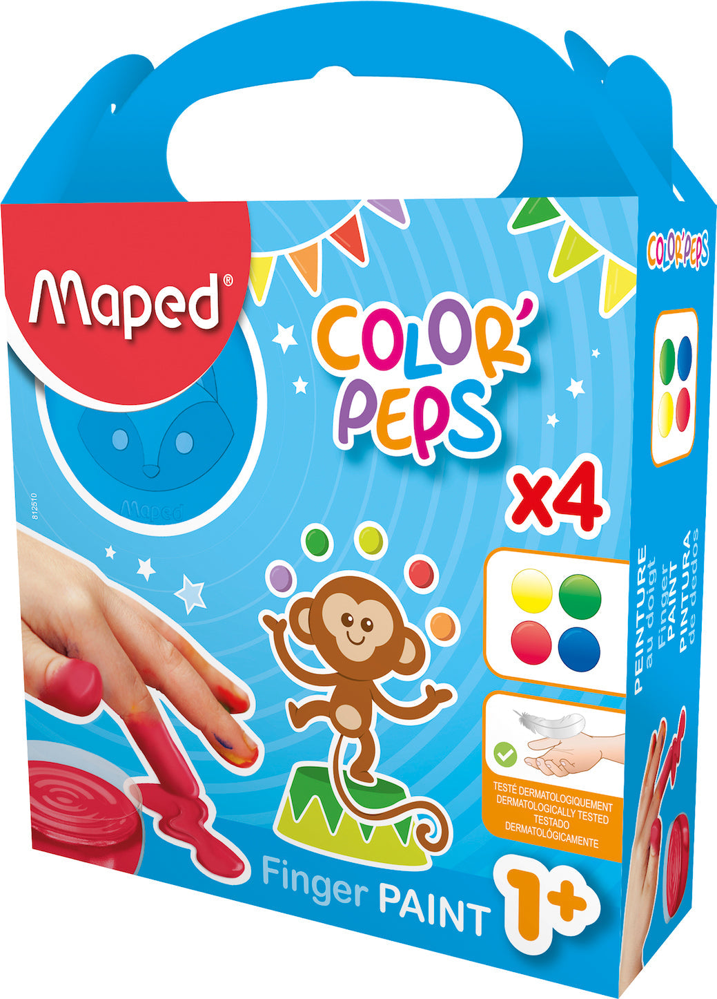 Maped Color Peps Finger Paint Pot 80Gx4 Colors MD-812510