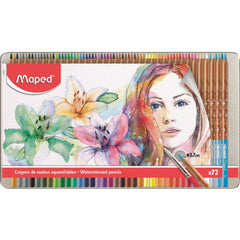 Maped Water Colors Pencils artist Of Metal Set Of 72 Colors MD-832472