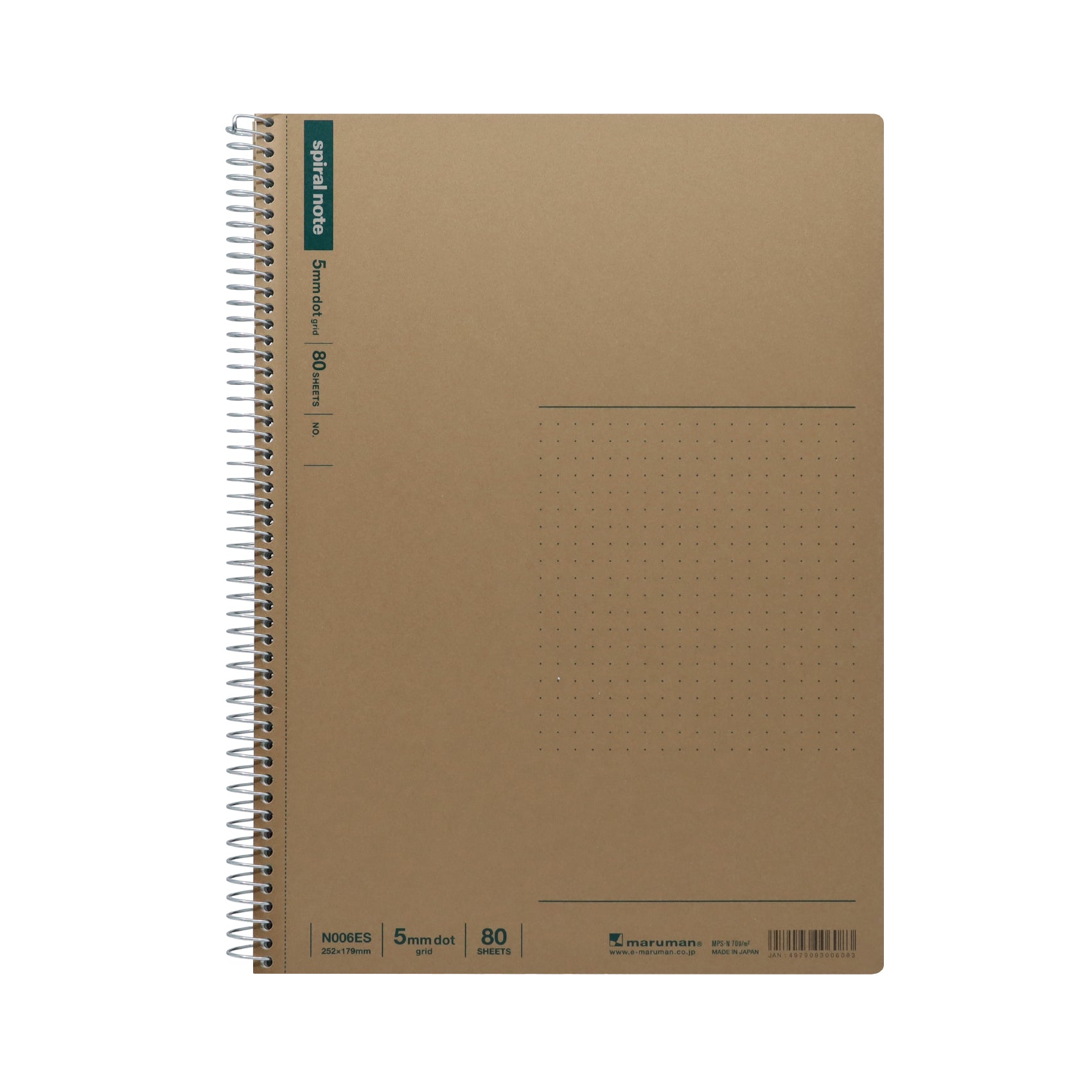 Marumam Spiral Note NB 80shts 70g 5mm Dotted B5