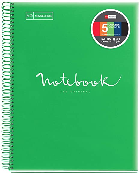 Miquelrius Notebook 1 A4 80 HOR 90G EMOTIONS GREEN ML-45279