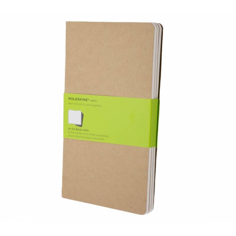 Moleskine Cahier L Plain Set of 3 Kraft 705007