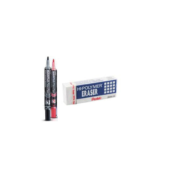 Pentel Flexfeel Whiteboard 2 Pieces and Eraser PE-MWL5SBF-2E