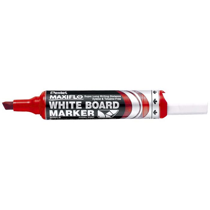 Pentel Maxiflo Whiteboard Marker Chisel Red-1 Piece PE-MWL6-B-01
