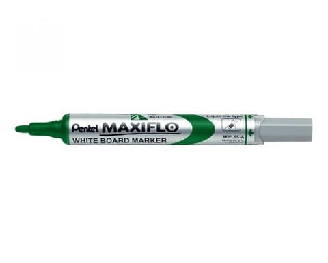 Pentel Maxiflo White board Marker Slim Chisel Green PE-MWL6S-D