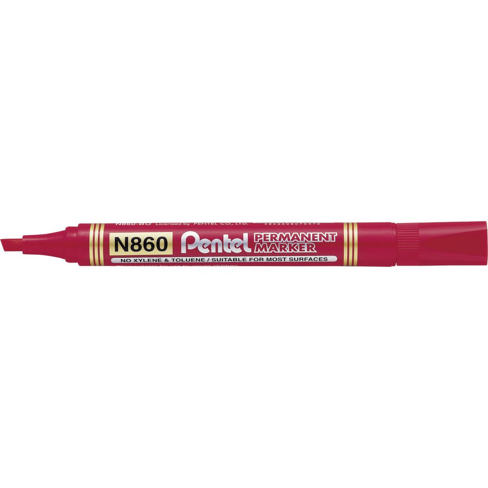 Pentel Marker Permanent Chisel Red-1 Piece PE-N860-01B