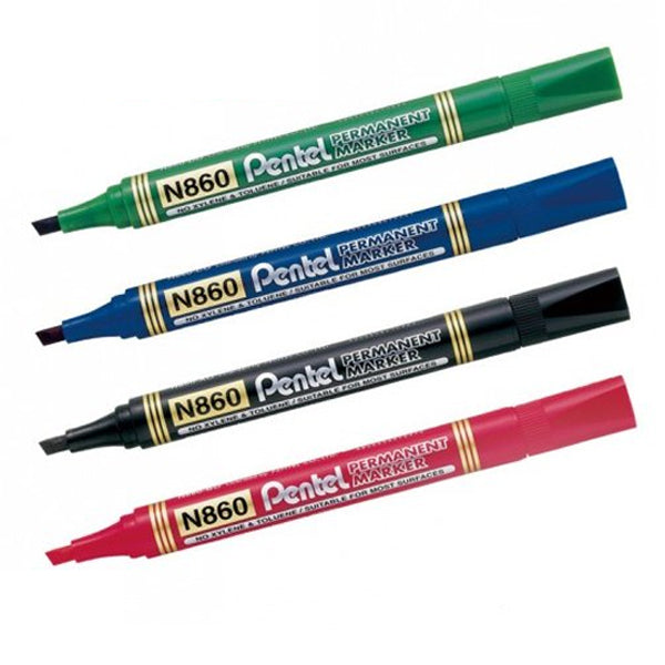 Pentel Marker Permanent Chisel Wallet 4 Piece PE-N860-04