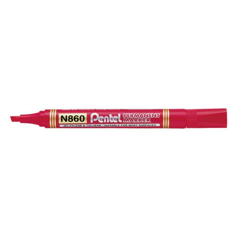 Pentel Marker Permanent Chisel Red PE-N860-B