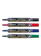 Pentel Maxiflo Permanent Chisel Wallet 4 Piece PE-NLF60-04