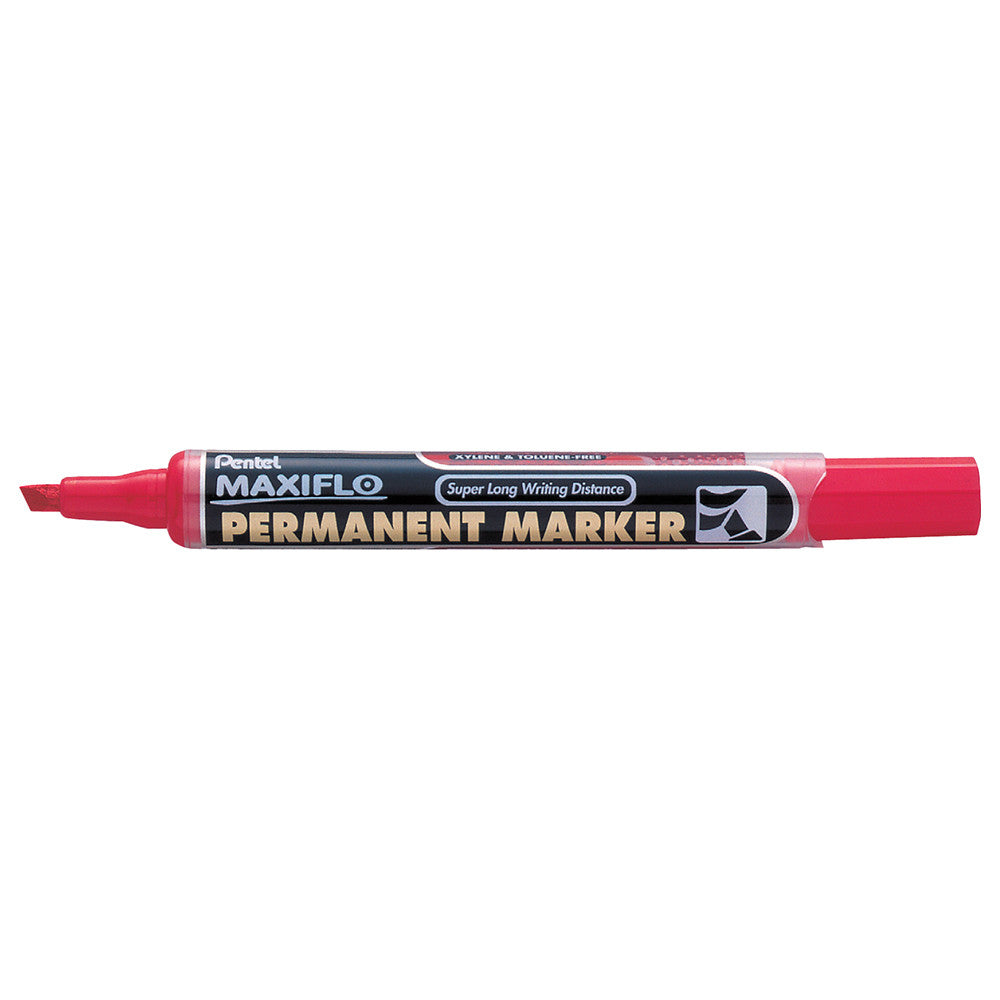 Pentel Maxiflo Permanent Chisel Red PE-NLF60-B