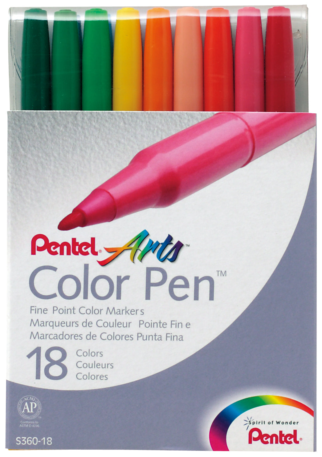 Pentel color Pens Fibre Tip Set 18 color PE-S360-18A