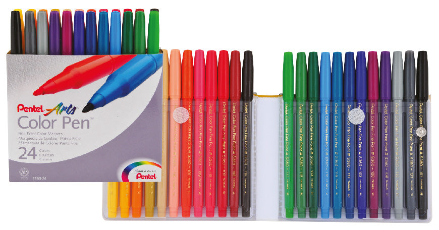 Pentel color Pens Fibre Tip Set 24 color PE-S360-24A