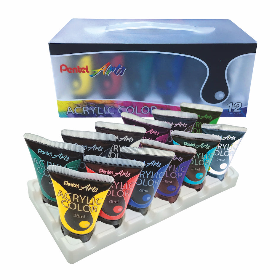 Pentel Acrylic color 28 ml Set 12 colors PE-WA2-12E