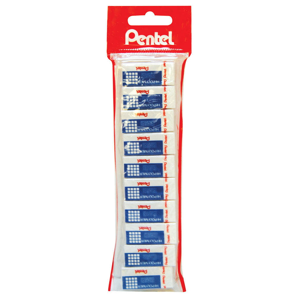 Pentel Eraser Hi-Polymer Small -10 Piece PE-ZEH-03-10
