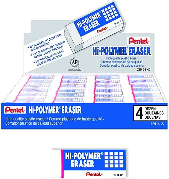 Pentel Eraser Hi-Polymer Med Box 4Dz PE-ZEH-05