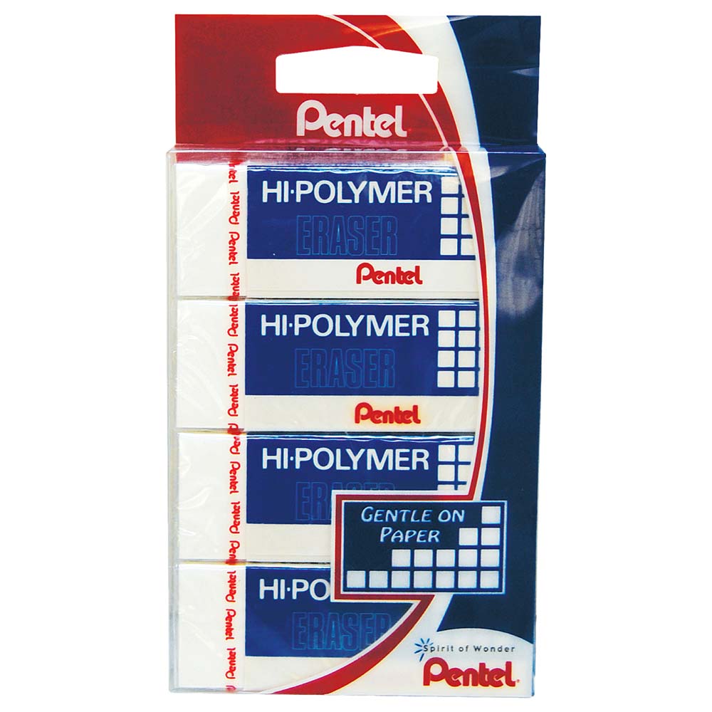 Pentel Eraser Hi-Polymer Medium -4 Piece PE-ZEH-05-04
